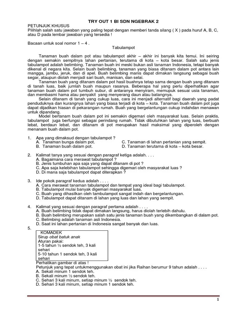 Meningkatkan hasil atau kualitas buah atau bunga yang dihasilkan. Soal Us Kls 6 Pdf