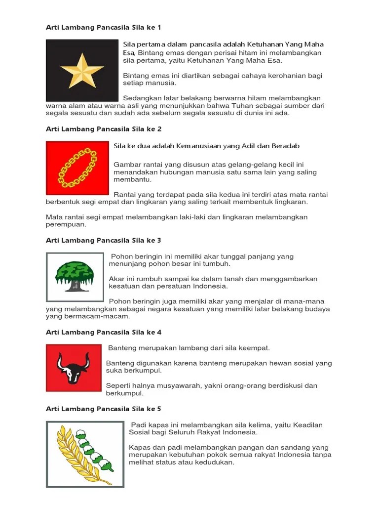 Arti Lambang Pancasila Sila | PDF