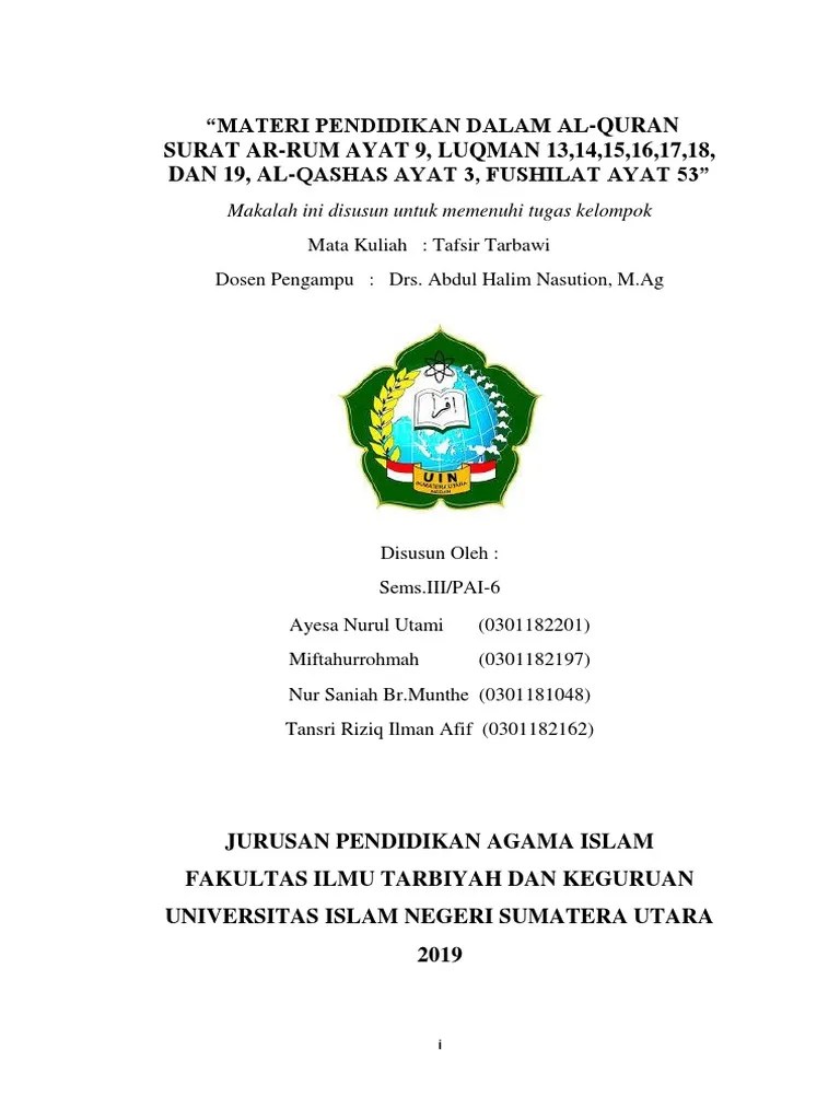Dengan kematian dan peristiwa setelahnya. Kelompok 9 Tafsir Tarbawi Pdf