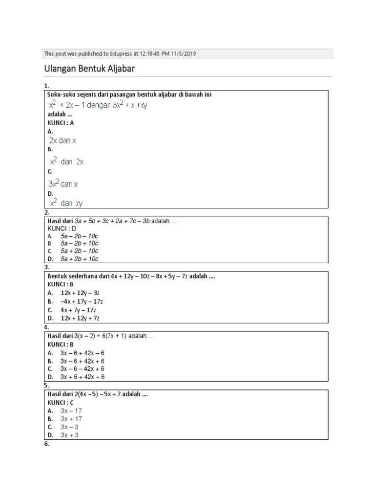 Cara Penulisan Soal Edubox | PDF