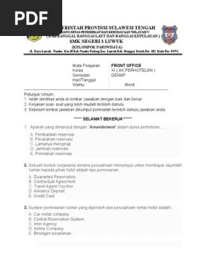 Soal Front OFFice | PDF
