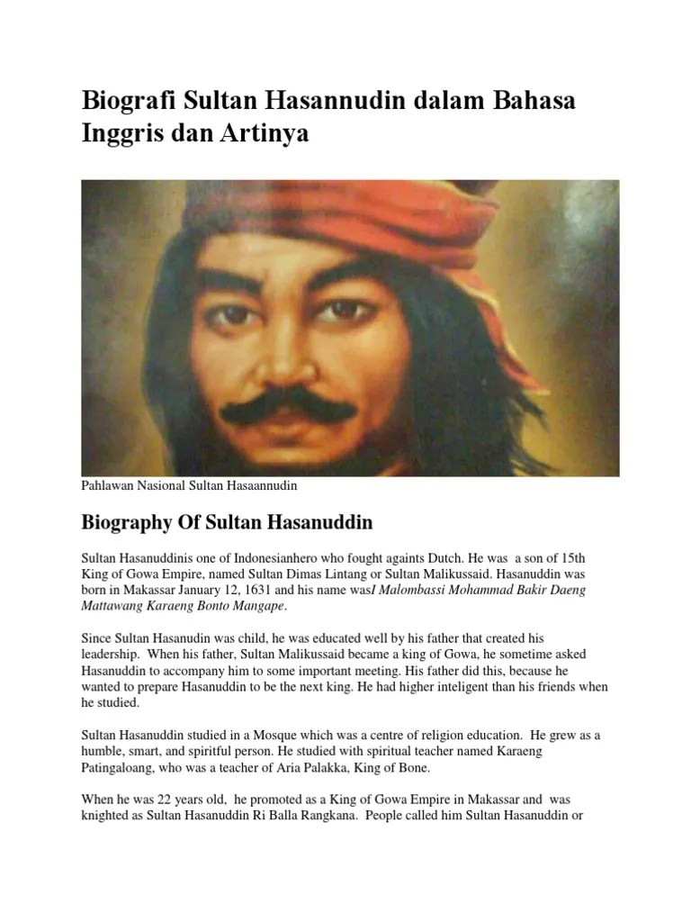 Atau kamu justru pernah mencoba menulis biografi dari seorang tokoh? Biografi Sultan Hasanuddin Dalam Bahasa Inggris Pigura