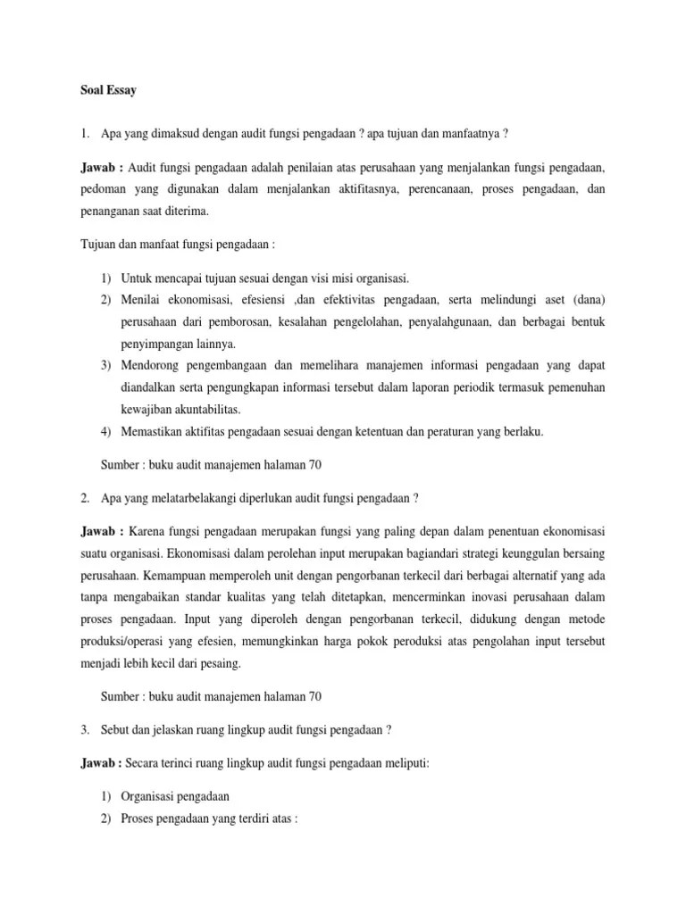 Bab 6 Soal Essay | PDF