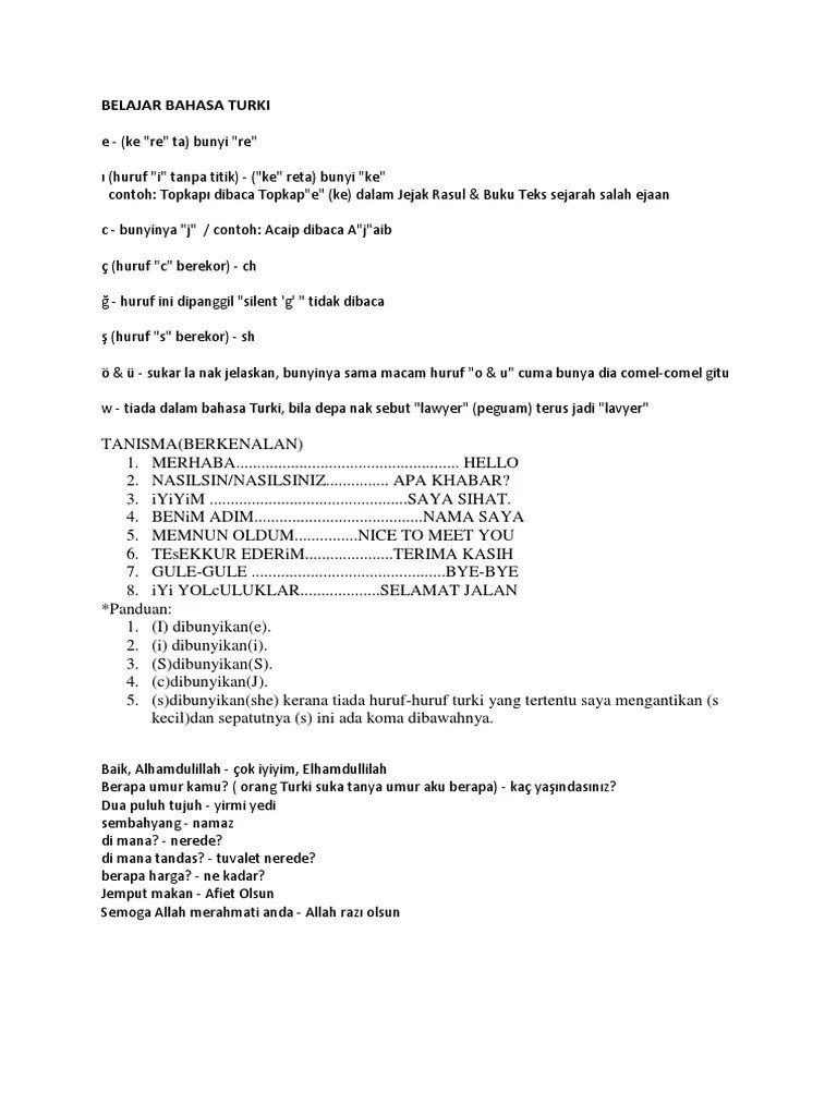 Belajar Bahasa Turki PDF