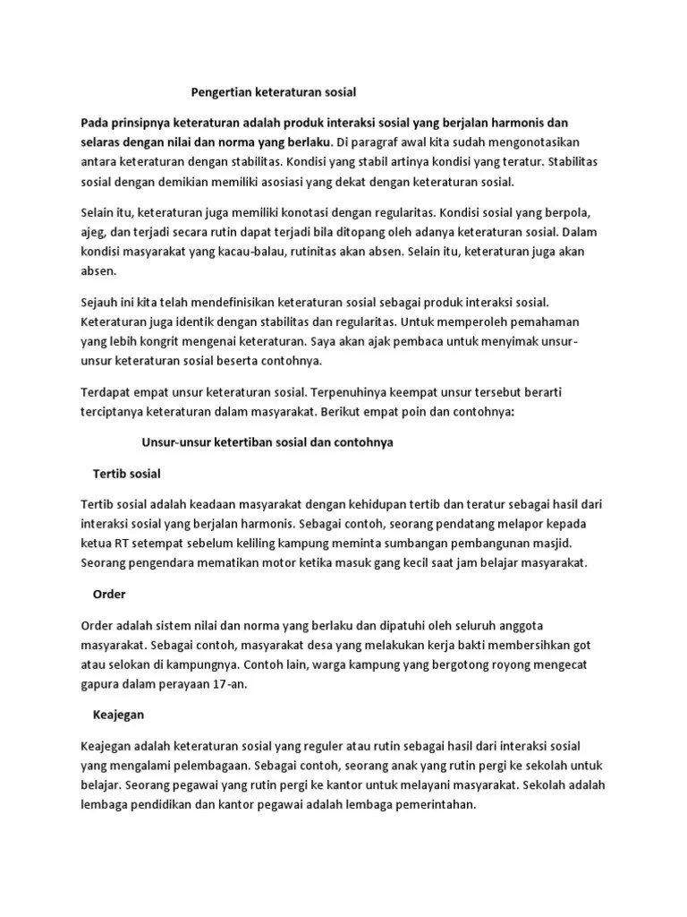 Materi Keteraturan Sosial | PDF