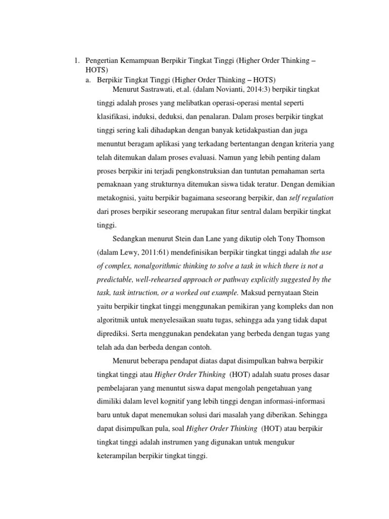 Pengertian Hots | PDF