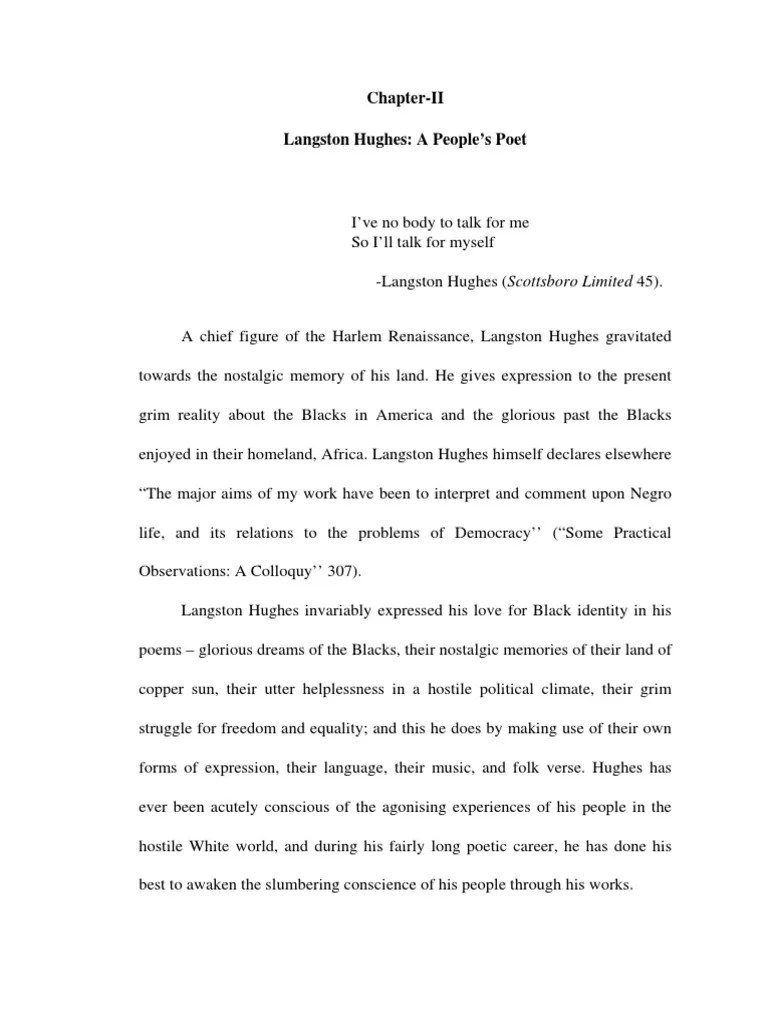 Why did langston hughes choose the medium of poetry and how did he capture his insights? Langston Hughes Harlem Renaissance Blues