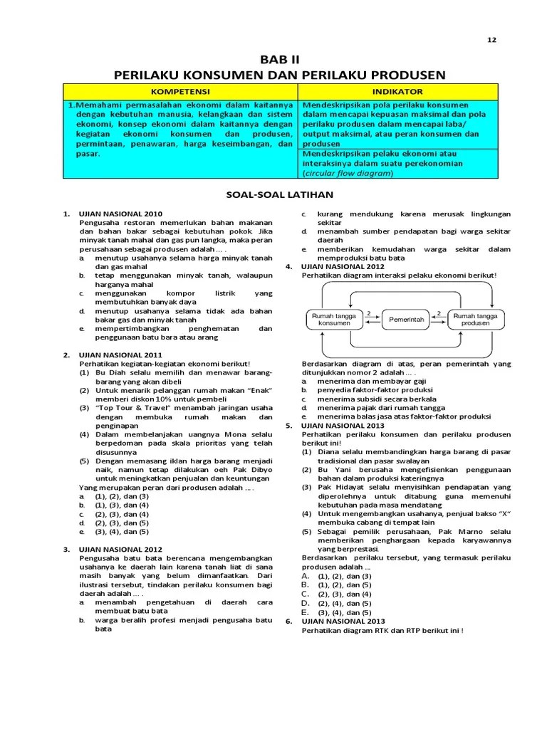 Bab 2 Perilaku Produsen Dan Konsumen (Soal) 1 | PDF