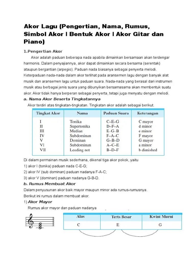 Dengan intonasinya, serta menebak kualitas akor dan tingkatan akor. Akor Lagu Pdf