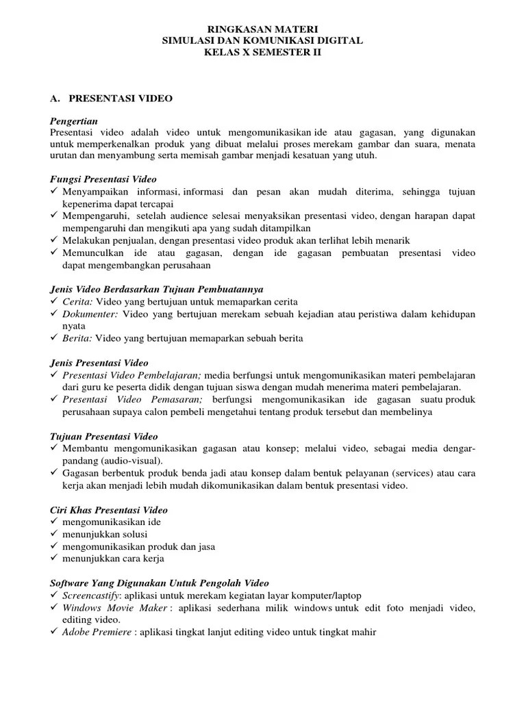 Soal simdig kelas 10 semester 2. Ringkasan Materi Simdig Sm 2 Pdf