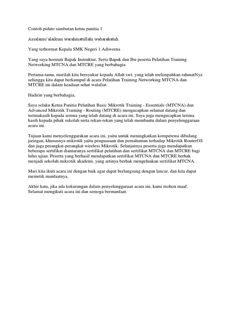 Sambutan Ketua Panitia Seminar Muslimah