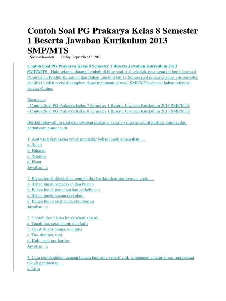 We did not find results for: Contoh Soal Dan Jawaban Prakarya Kelas 8 Tentang Teknik ...