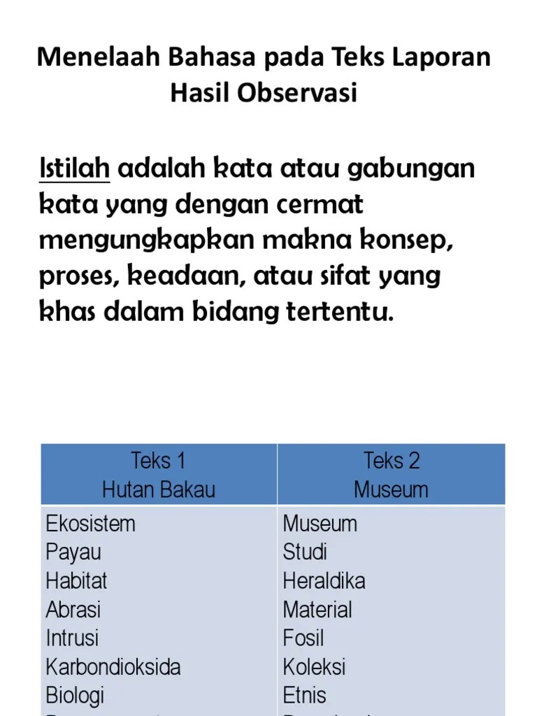 Istilah Dari Teks 1 Dan 2 | PDF