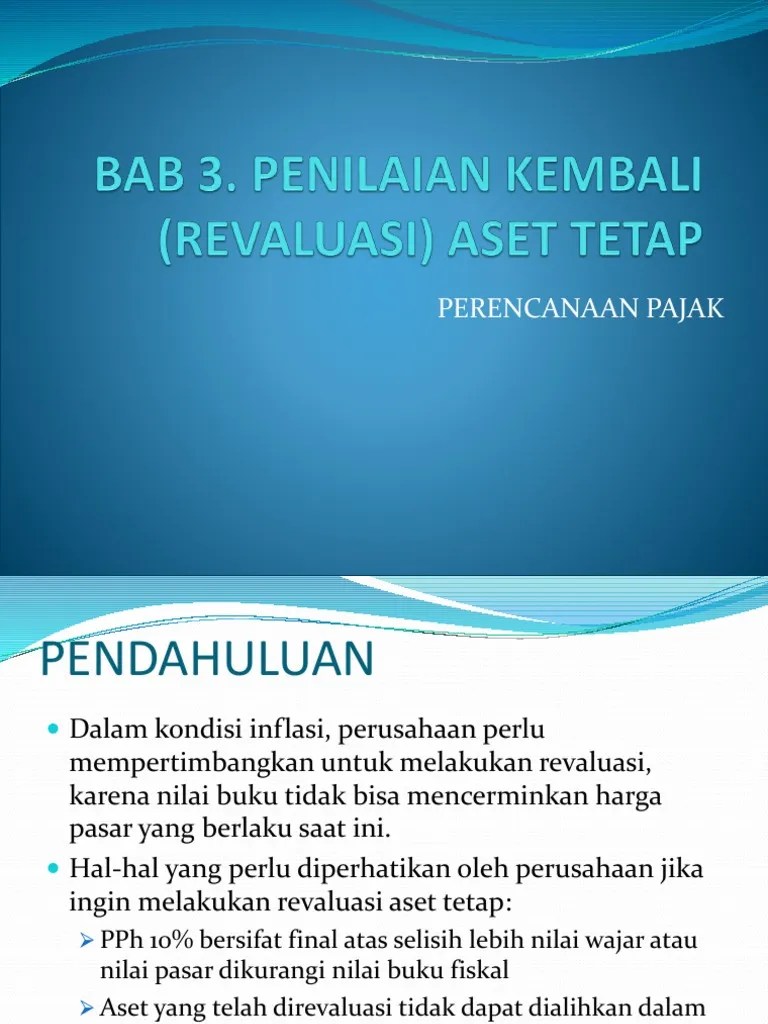 Bab 3 Penilaian Kembali (Revaluasi) Aset Tetap | PDF