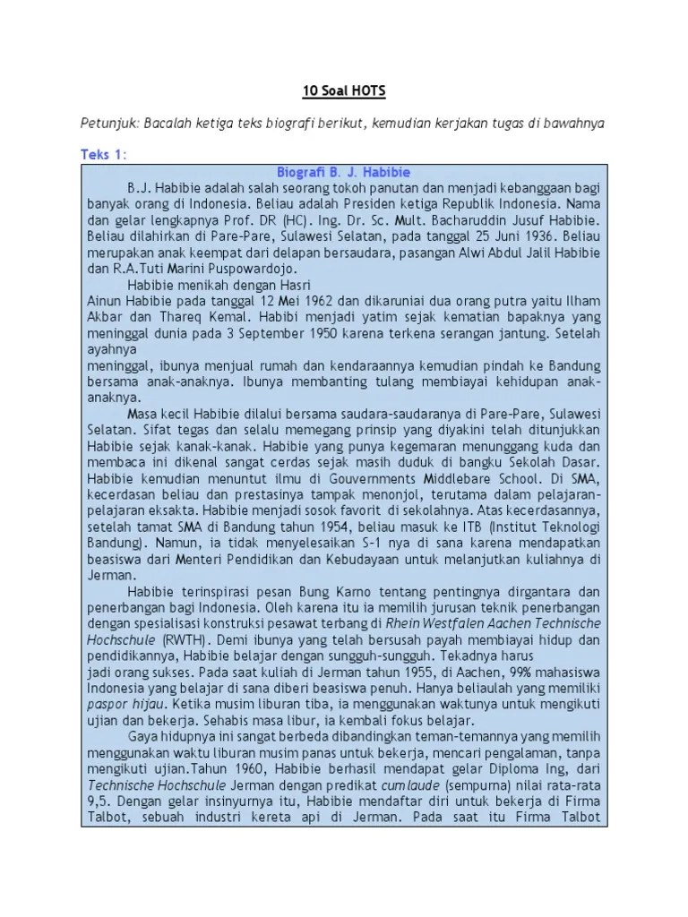 Soal Hots Biografi Bin Kls X | PDF