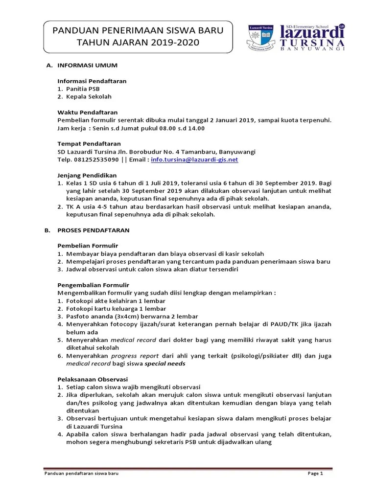 News.sdmusix.com, tepatnya hari ini sd muhammadiyah . Panduan Psb Sd Tk 2019 Pdf
