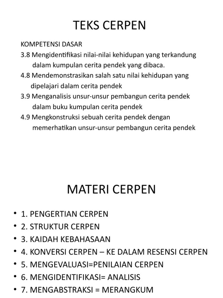 TEKS CERPEN Kelas XI