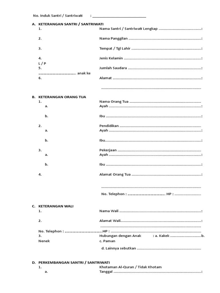 Buku administrasi guru paud ,buku administrasi bkb paud ,contoh buku . Buku Induk Santri Pdf