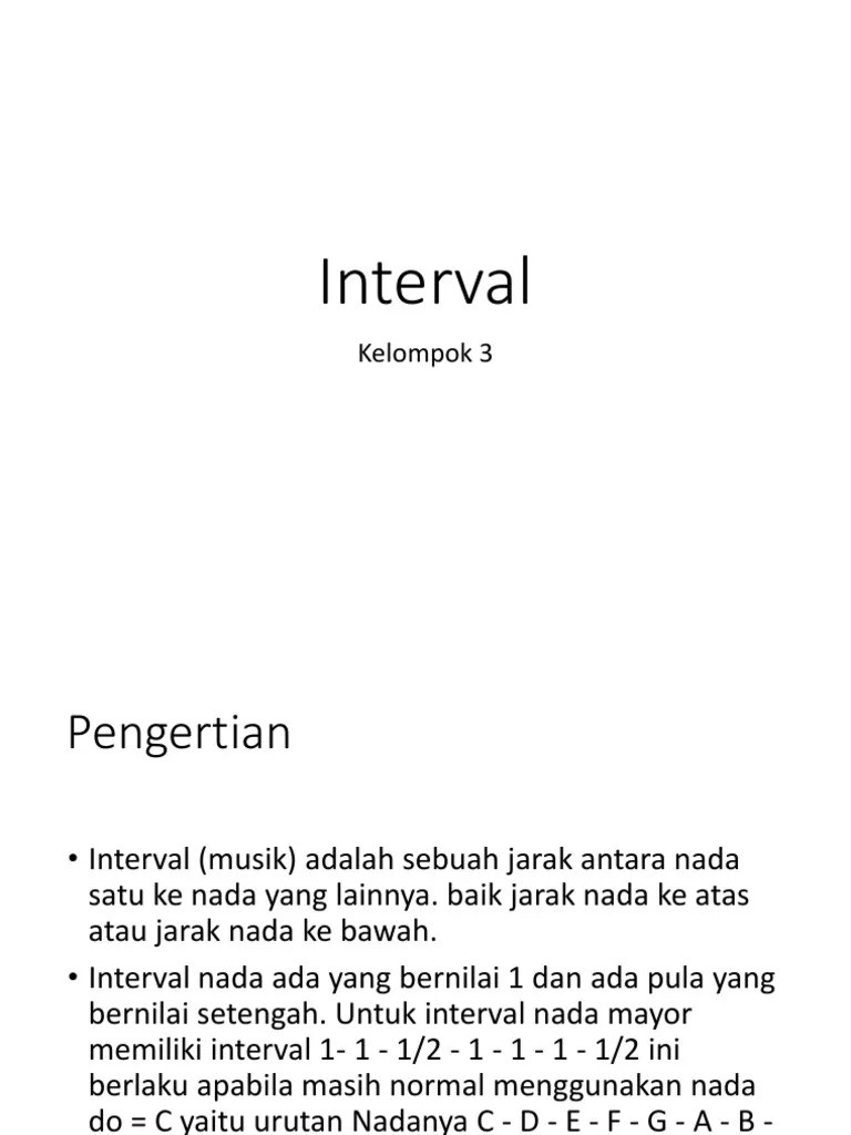 Di mana pengertian dari interval nada sendiri adalah jarak antara nada . Interval Pdf