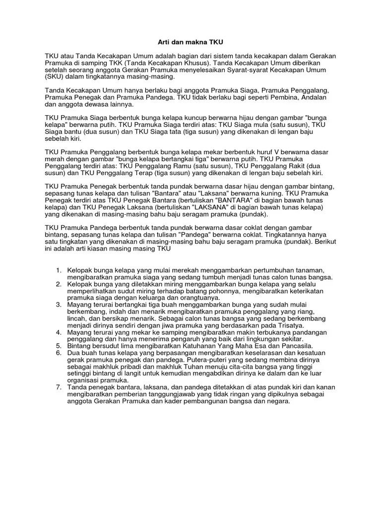 Arti Dan Makna TKU | PDF