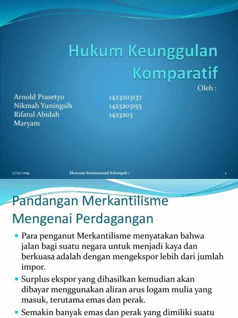 Hukum Keunggulan Komparatif | PDF