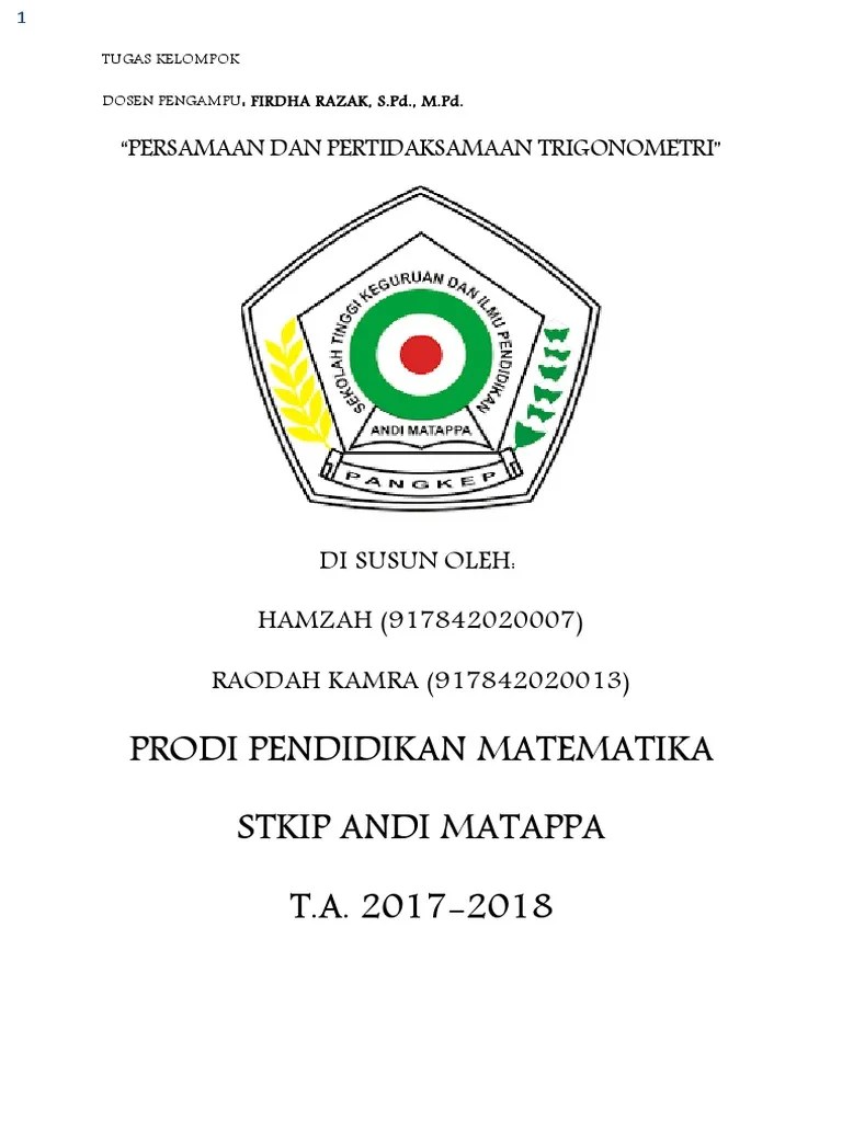 Persamaan Dan Pertidaksamaan Trigonometri KLP 6 | PDF