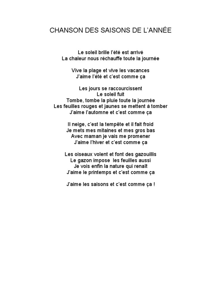 Chanson Des Saisons - Paroles | PDF