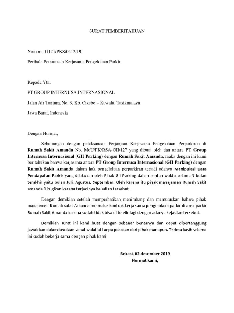 surat perjanjian kerjasama , surat perjanjian kerjasama jasa, contoh macam2 surat perjanjian kerja, surat perjanjian kerjasama usaha, surat perjanjian kerjasama contoh surat permohonan bantuan dana dan proposal kegiatan hut ri. Surat Pemutusan Kontrak Kerjasama Antar Perusahaan