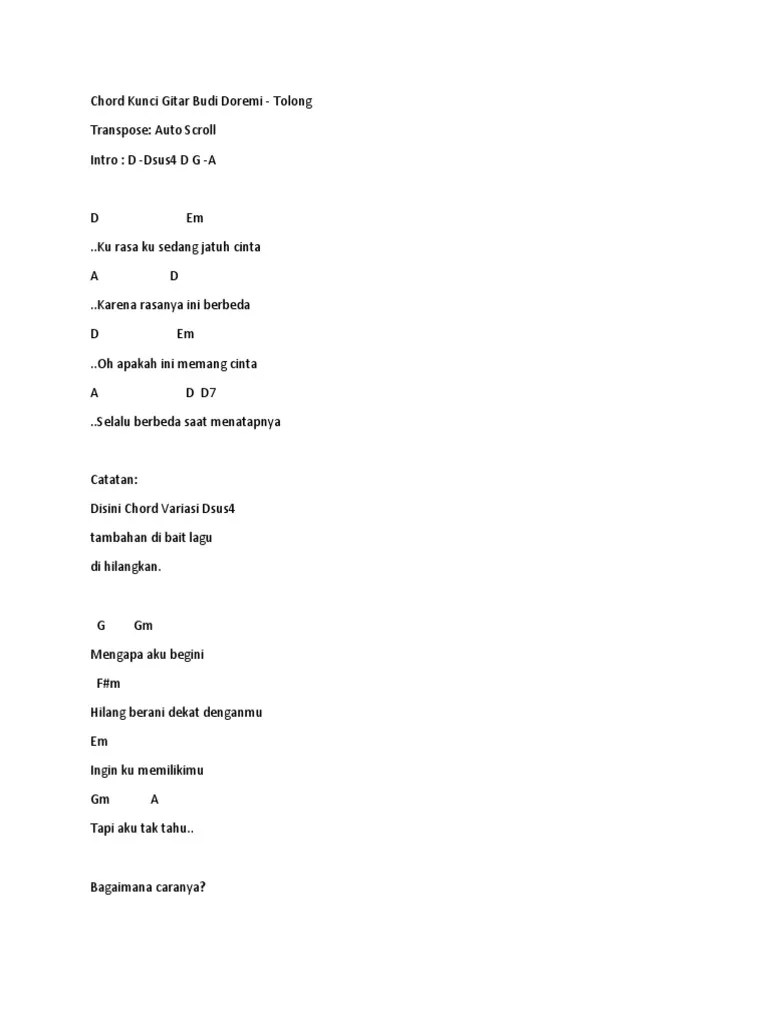 Tolong Katakan Pada Dirinya Chord – Mudah