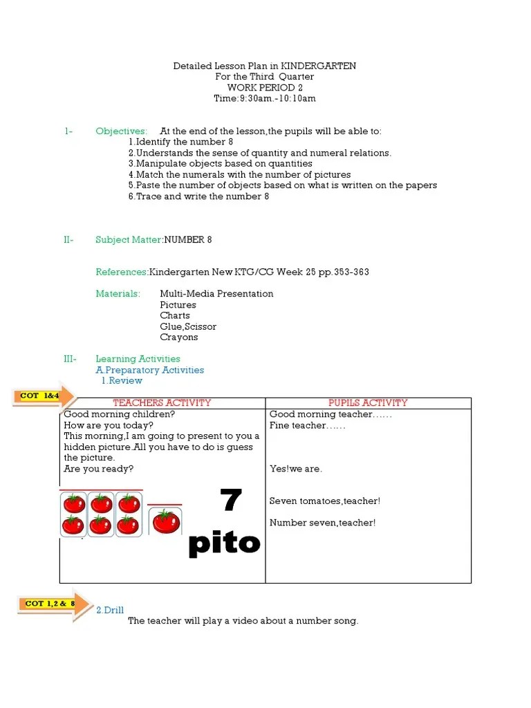 detailed lesson plan in kindergarten 3rd quarter pdf cognition behavior modification