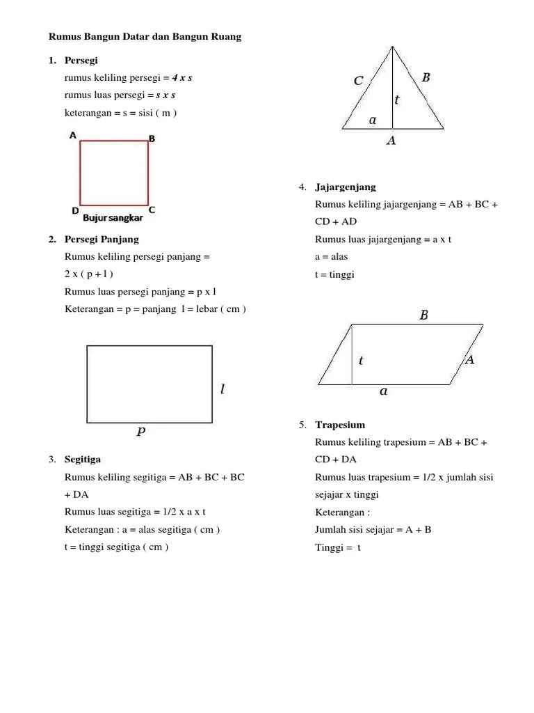 Rumus Bangun Datar Dan Bangun Ruang | PDF