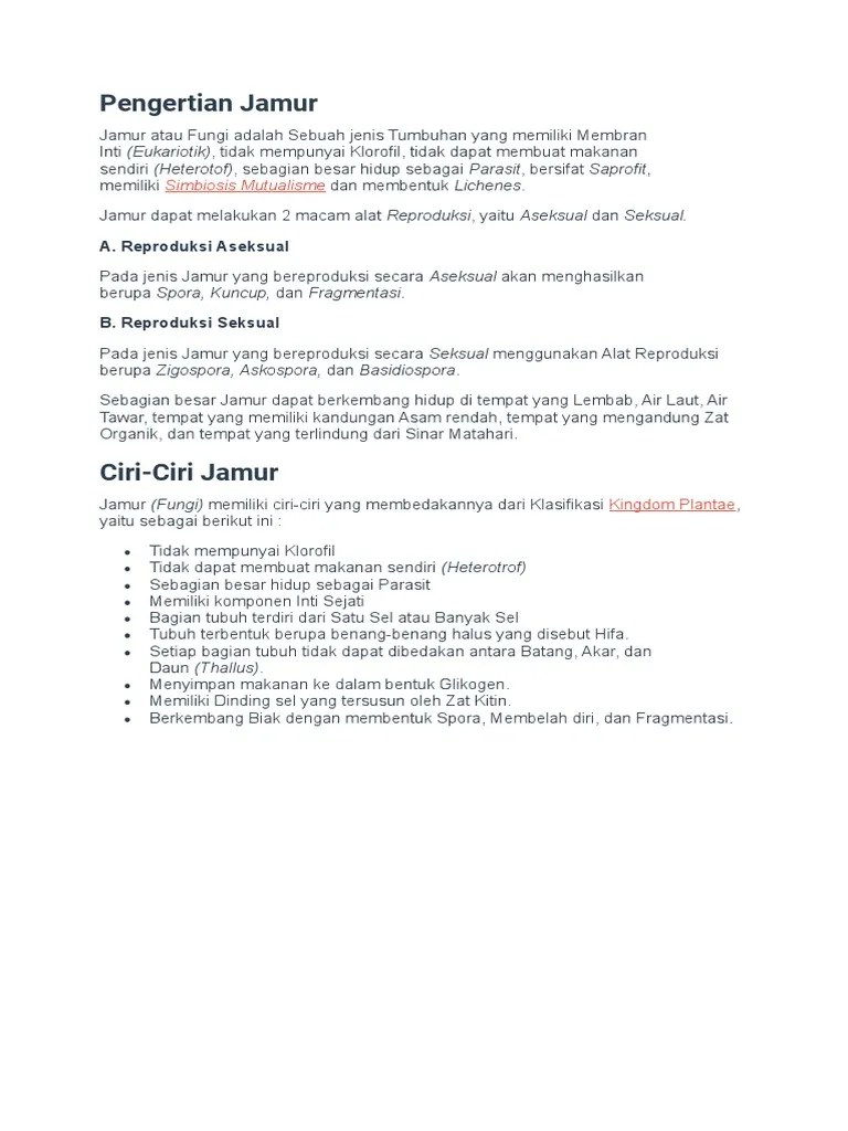 Pengertian Jamur | PDF