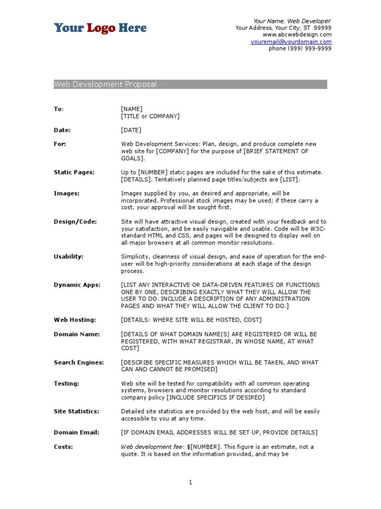 · an impressive cover · a persuasive executive summary · your unique approach · an about us section · project . Web Development Project Estimate Template Human Computer Interaction World Wide Web