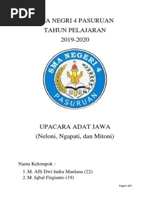 Makalah Upacara Adat Jawa Neloni Ngapati Lan Mitoni | PDF