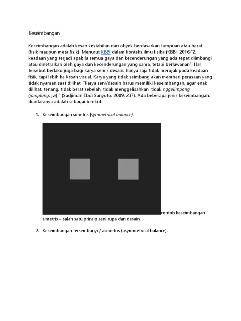 Yang Dimaksud Keseimbangan Simetris Adalah