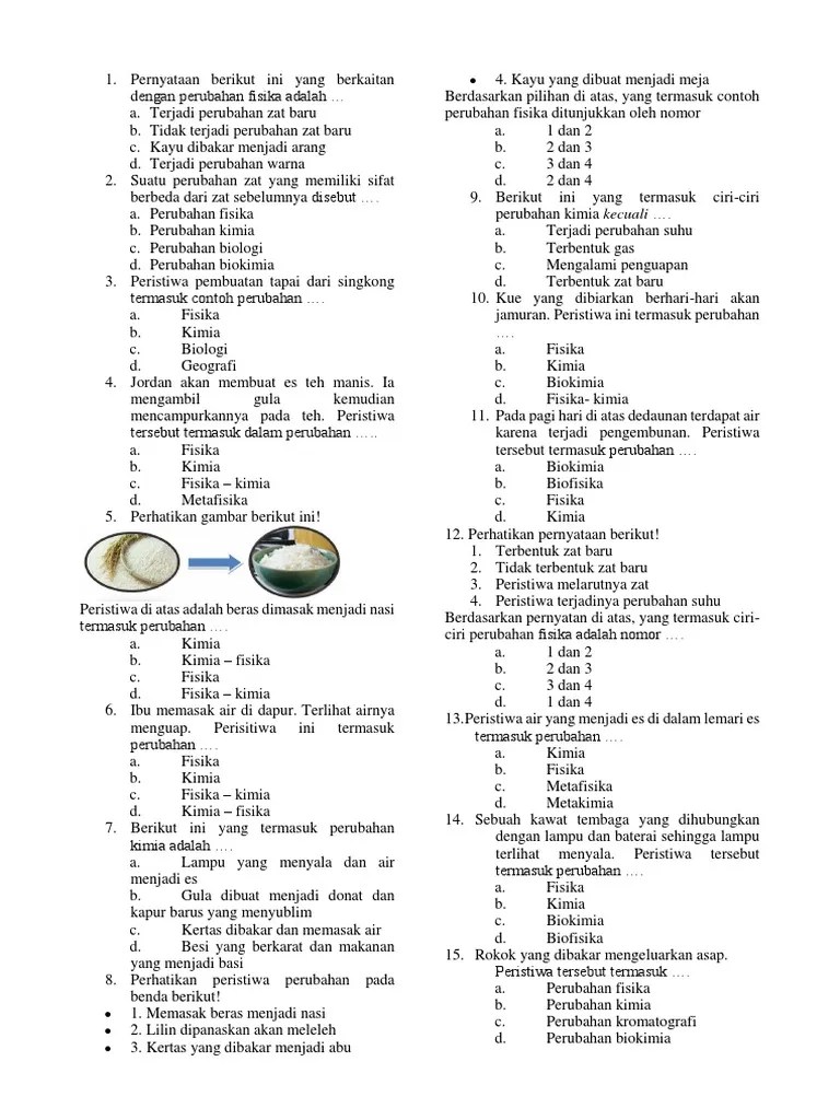 Perubahan Fisika Dan Kimia | PDF