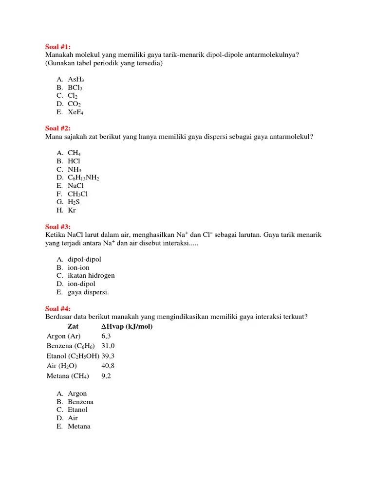 Gaya Antarmolekul, Hibridisasi Dan Bentuk Geometri | PDF