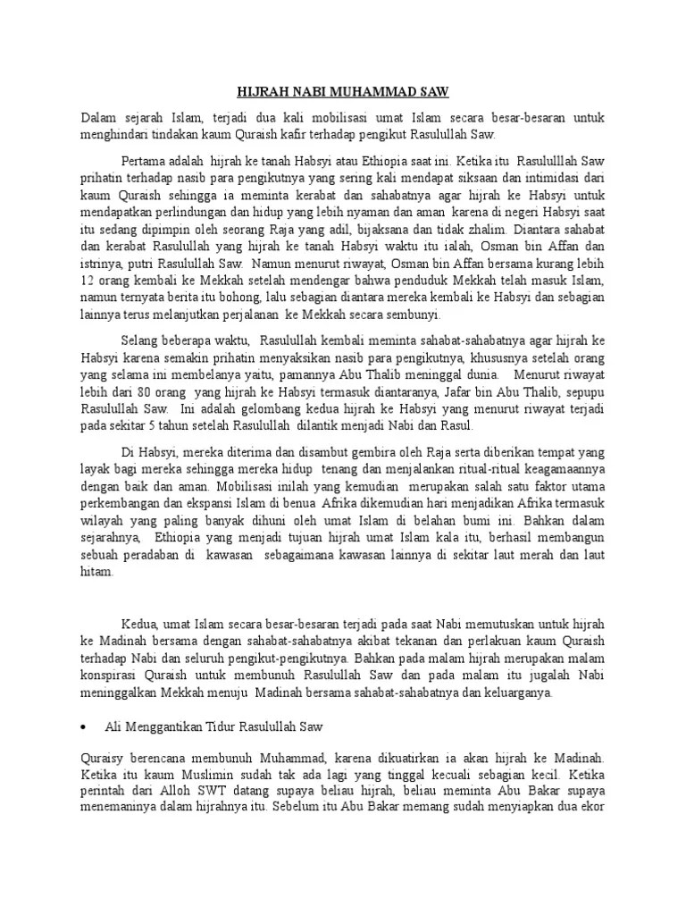 Hijrah Nabi Muhammad Saw | PDF
