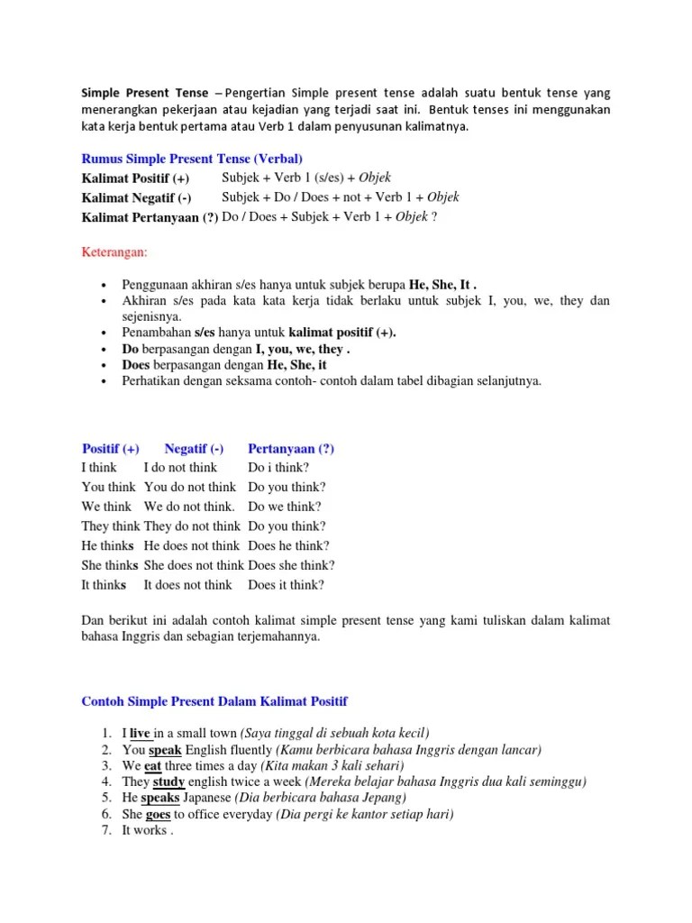 Simple Present Tense | PDF