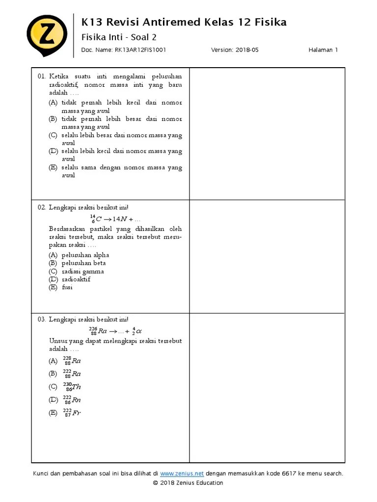 7n14 + y → 8o17 + 1h1 Fisika Inti 2 Pdf
