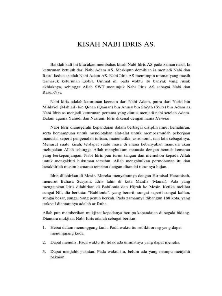 Kisah Nabi Idris | PDF