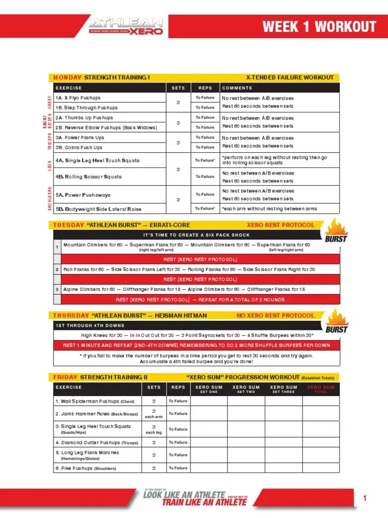 workouts challenge athlean xero pdf