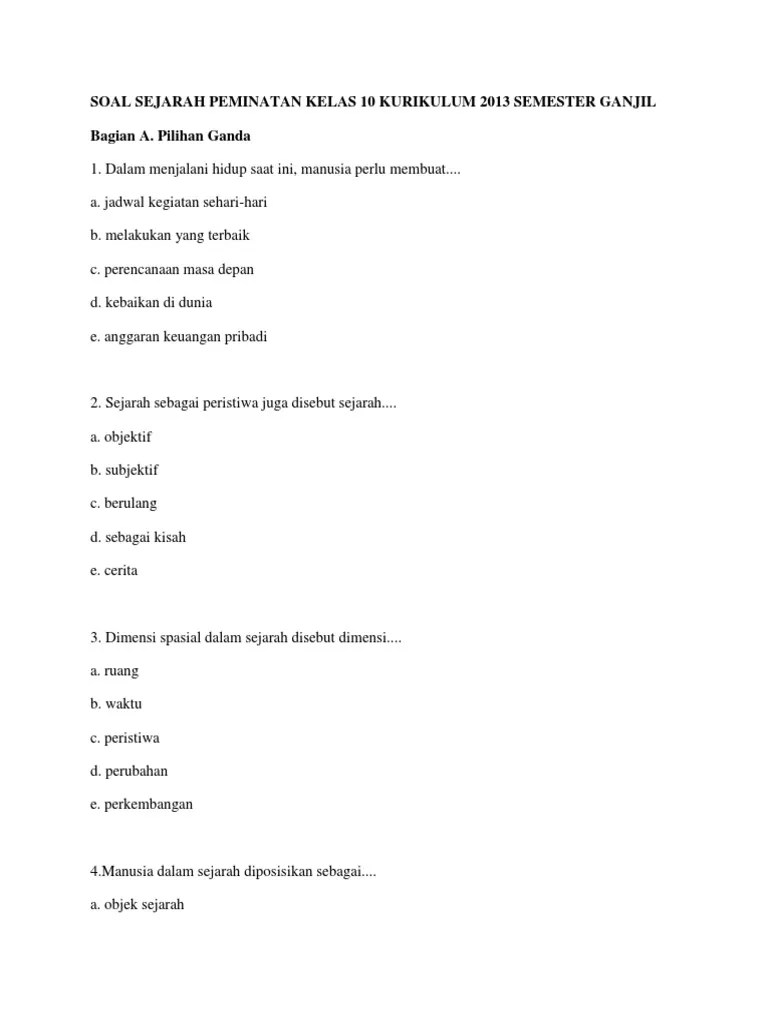 Kumpulan Soal Sejarah | PDF