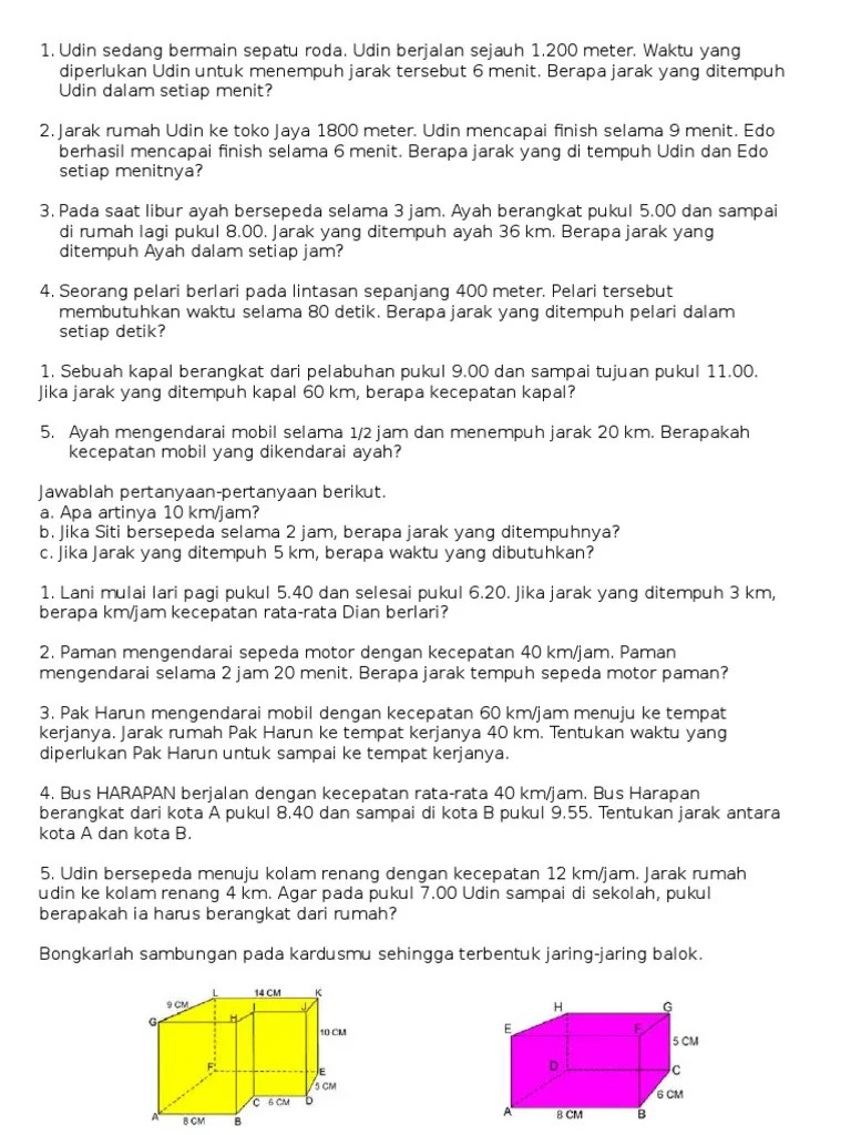 Paket 6 - Soal Kecepatan | PDF