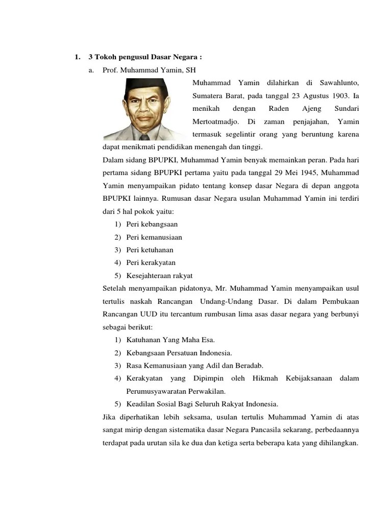 Nama Tiga Tokoh Yang Mengusulkan Rumusan Dasar Negara Indonesia Adalah