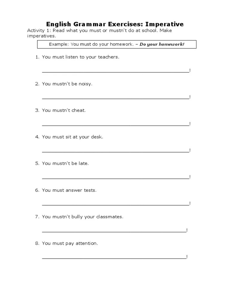 For more than 75 years it has been helping millions of learners, in over 100 countries, become better english. Imperative Test Pdf