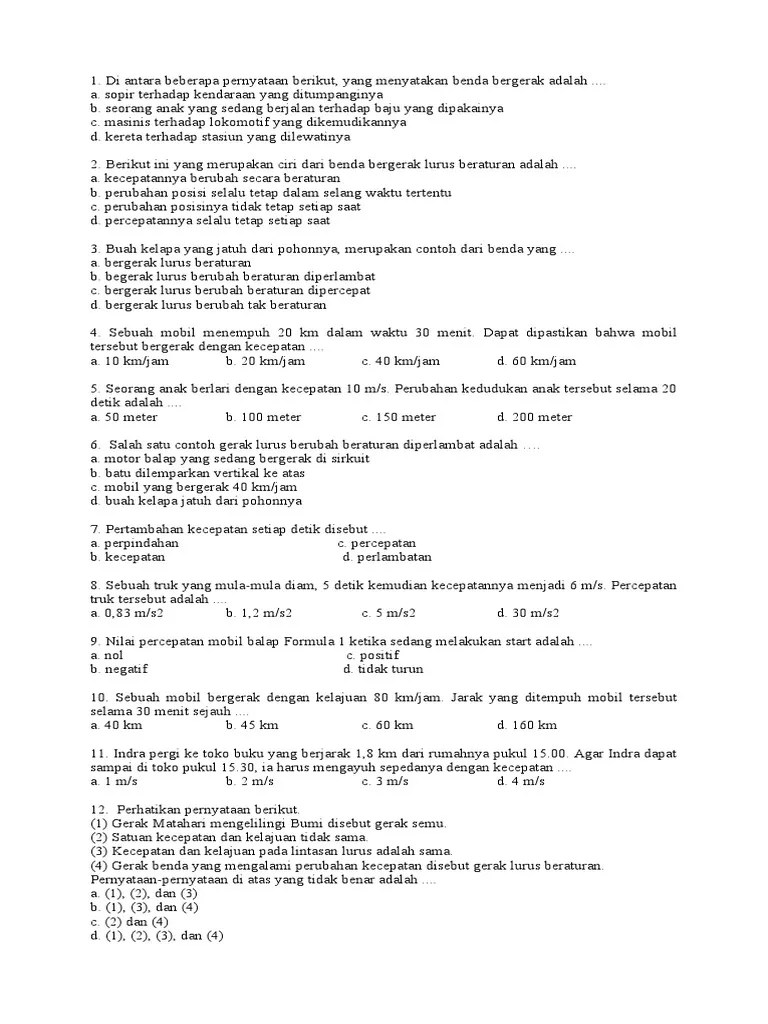 Bocoran soal un ipa smp 2015 by . Soal Latihan Kelas 8 Glb Dan Glbb 2019 2020 Pdf