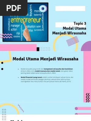 1.02 Modal Utama Menjadi Wirausahawan | PDF