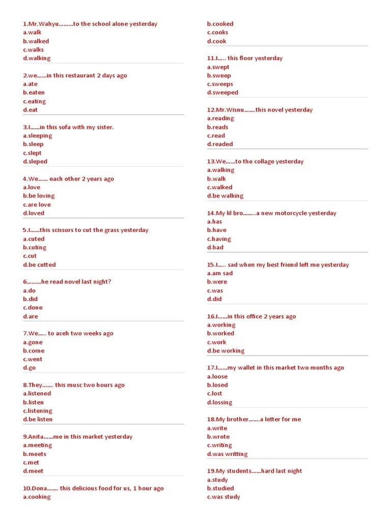 Simple Past | Nature