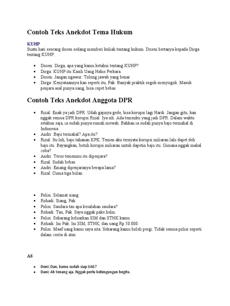 Contoh Soal Teks Anekdot Beserta Jawaban